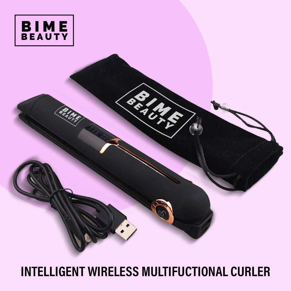 Bime LED USB Wireless Hair Straightener & Curler