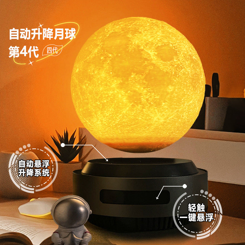 3D Moon Light Automatic Lifting Magnetic Levitation Moon Light MOON LIGHT Desktop Black Technology Atmosphere Night Light Ornament