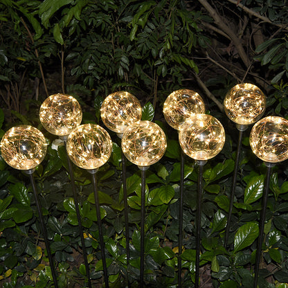 Manufacturers Wholesale LED Outdoor Illuminated Copper Light Sphere Light Festival 10cm Sphere Reed Lawn Pearly