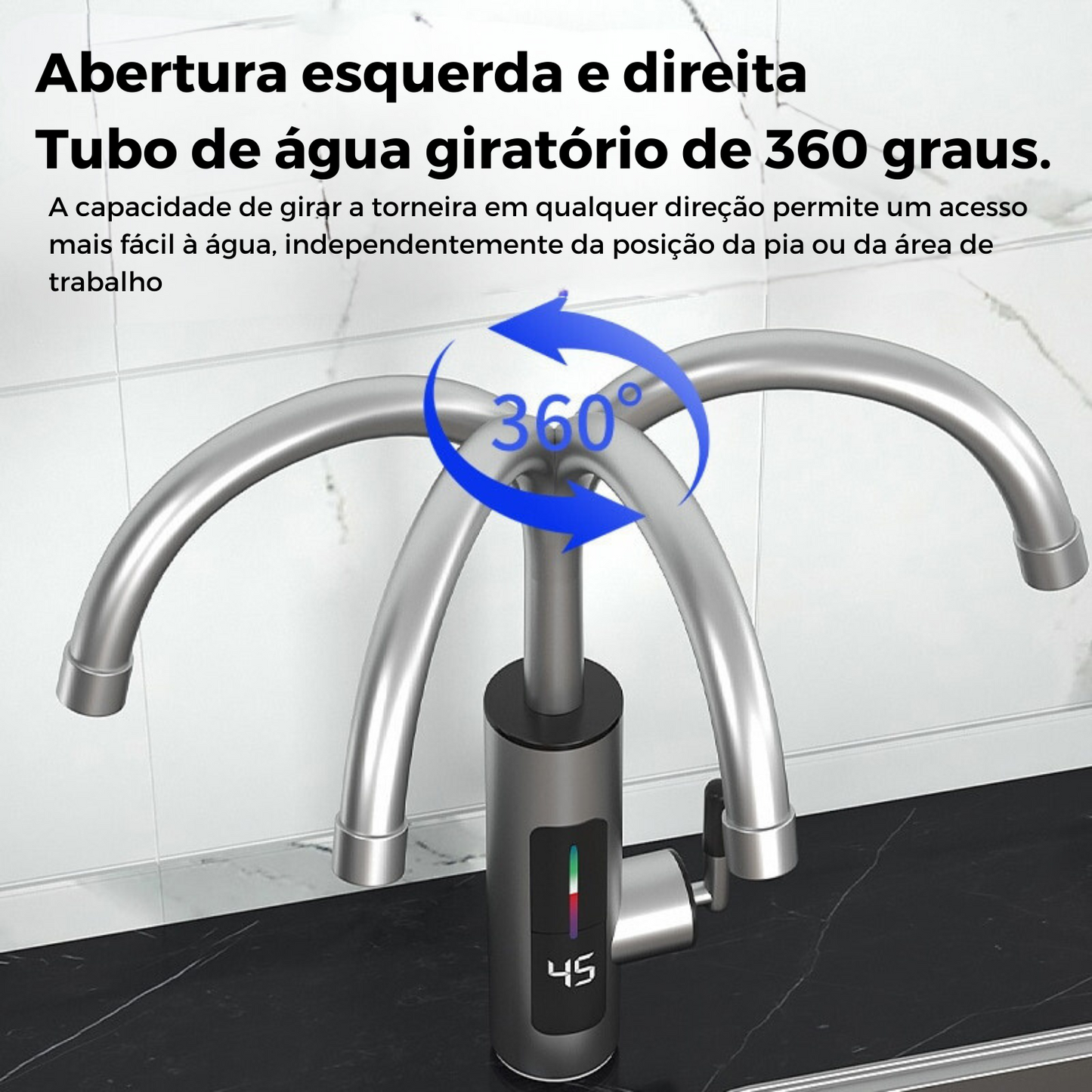 Torneira Elétrica Aquecedora Inox 3000W