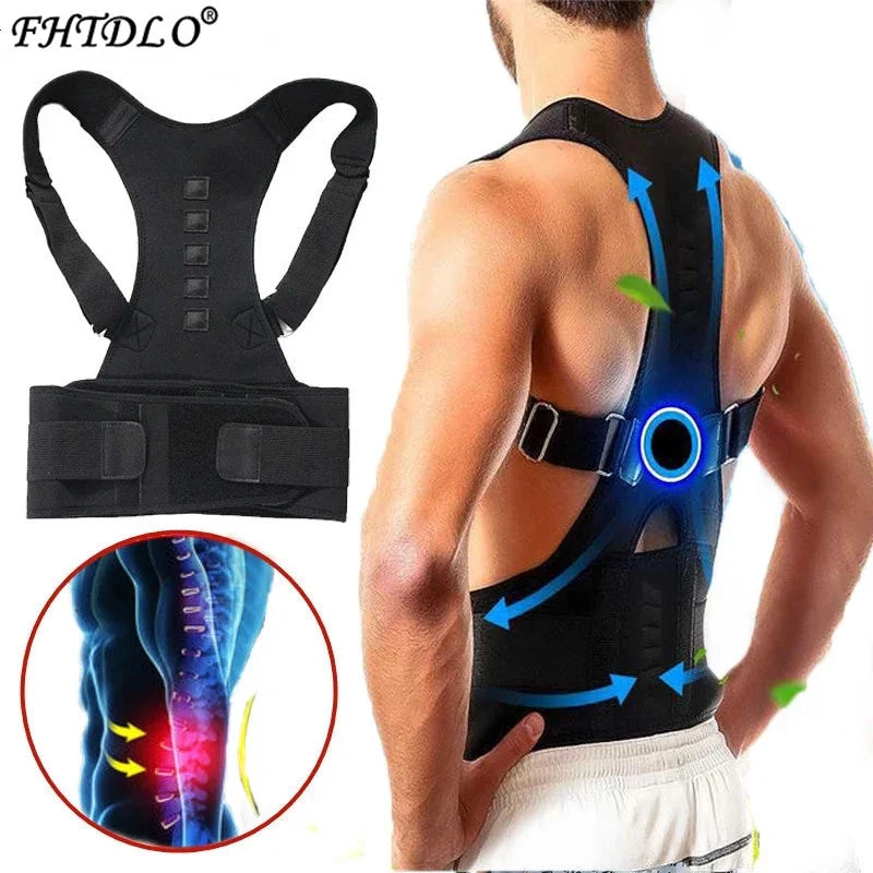 Magnetic therapy posture corrector brace supporter shoulder back support belt menwomen braces and support belt shoulder posture