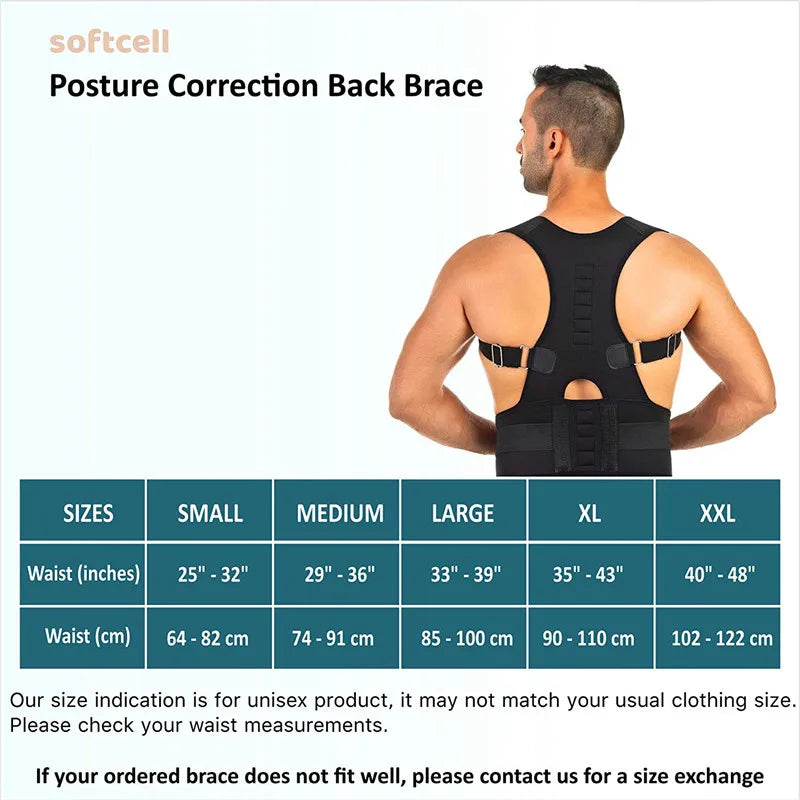 Magnetic therapy posture corrector brace supporter shoulder back support belt menwomen braces and support belt shoulder posture