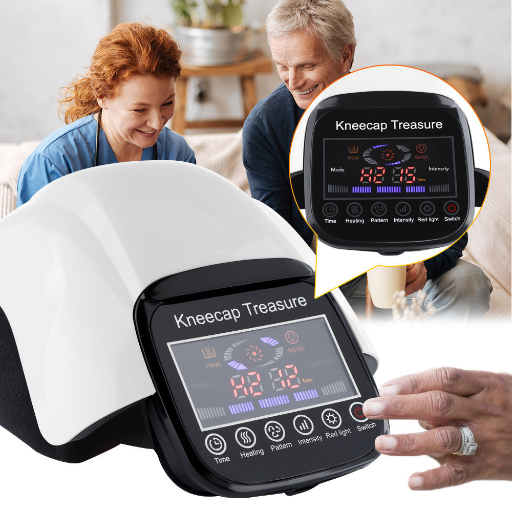 Electric heating knee protector knee massage instrument vibration hot compress joint massager physical therapy instrument gift for parents and elderly