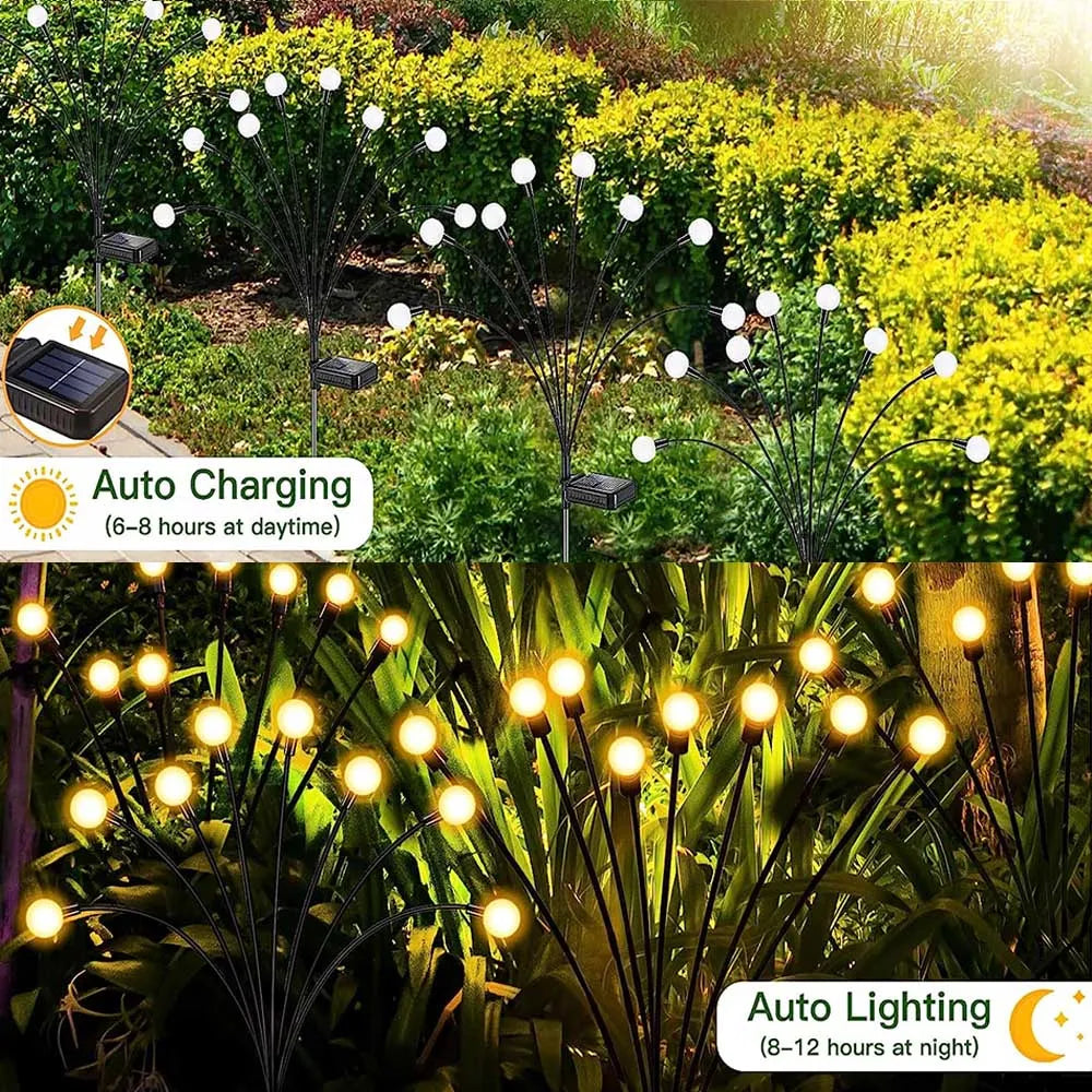 Solar Garden Lights 6 8 10 LED Firefly Lights Outdoor Solar Light Decoration Waterproof Swaying Landscape Light Yard Lawn Lamps