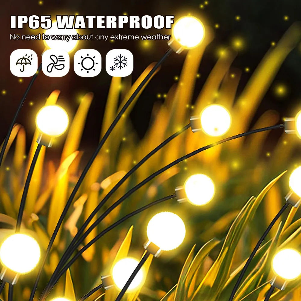 Solar Garden Lights 6 8 10 LED Firefly Lights Outdoor Solar Light Decoration Waterproof Swaying Landscape Light Yard Lawn Lamps