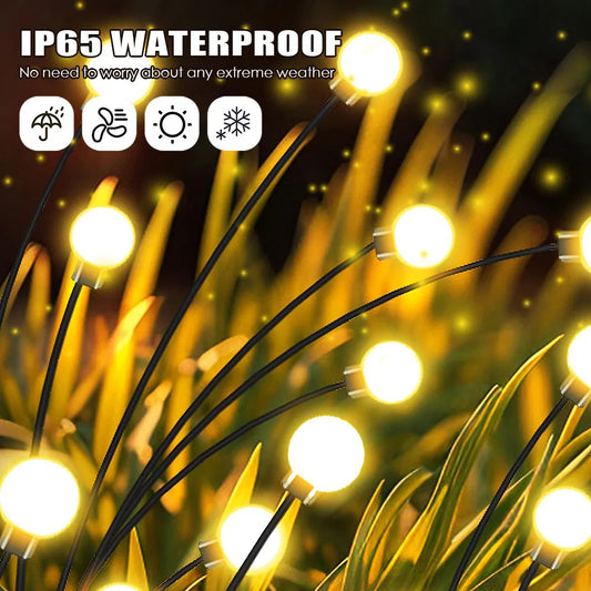 Solar Garden Lights 6 8 10 LED Firefly Lights Outdoor Solar Light Decoration Waterproof Swaying Landscape Light Yard Lawn Lamps