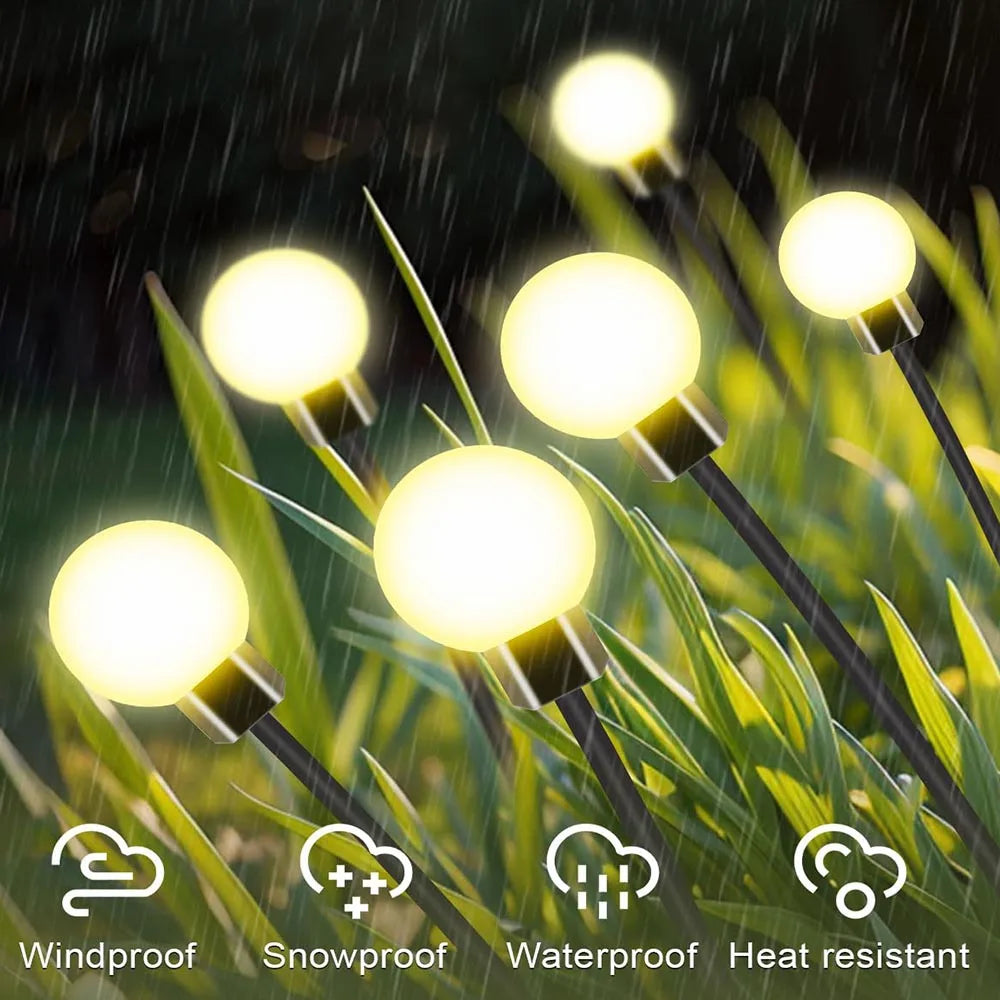 Solar Garden Lights 6 8 10 LED Firefly Lights Outdoor Solar Light Decoration Waterproof Swaying Landscape Light Yard Lawn Lamps
