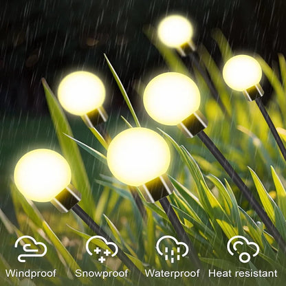 Solar Garden Lights 6 8 10 LED Firefly Lights Outdoor Solar Light Decoration Waterproof Swaying Landscape Light Yard Lawn Lamps